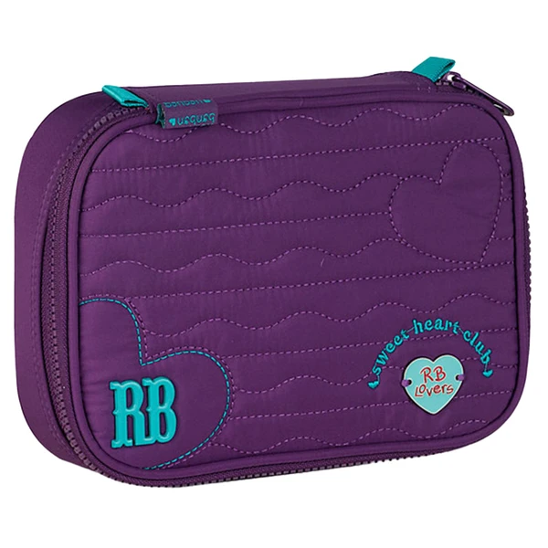 Estojo escolar box para 36 lápis Heart Beats Rebecca Bonbon - roxo