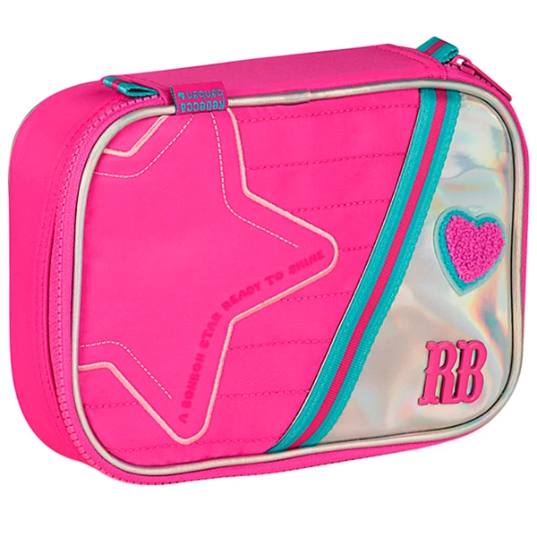 Estojo escolar box para 36 lápis Holo Shine Rebecca Bonbon - rosa