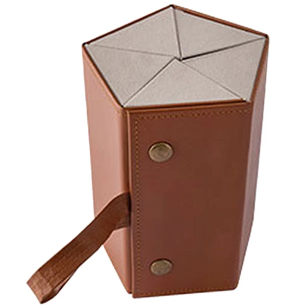 Estojo para óculos em couro sintético com 5 cavidades 17x12x12