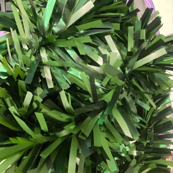 Festão natalino verde dois tons fosco e metalizado Grillo 11 cm x 2 metros