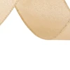 Fita decorativa aramada champanhe com leve brilho elegante 6,3 cm x 9,14 metros