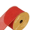 Fita decorativa aramada em juta vermelha com glitter dourado 6,3 cm x 9,14 metros