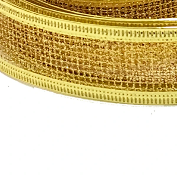 Fita decorativa aramada textura tela dourada 2,5 cm x 2,7 metros