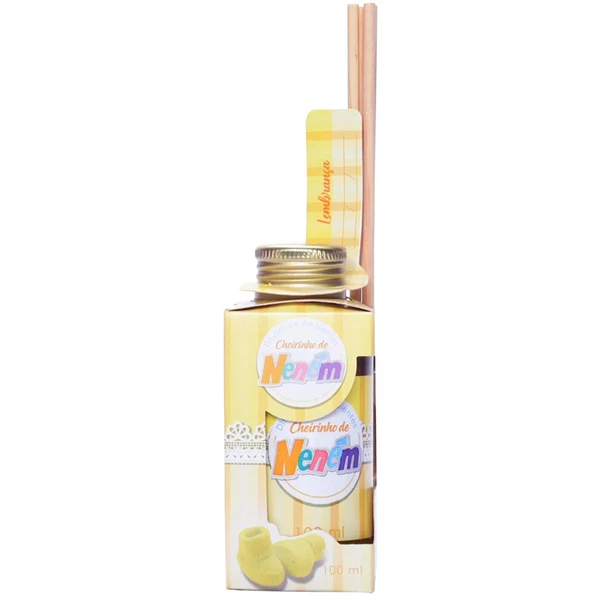 Frasco difusor de aromas com essência Cheirinho de Neném amarelo 100 ml