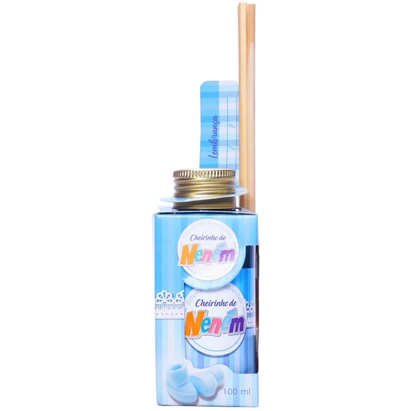 Frasco difusor de aromas com essência Cheirinho de Neném azul 100 ml