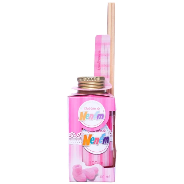 Frasco difusor de aromas com essência Cheirinho de Neném rosa 100 ml