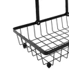 Fruteira dupla de metal aramado com cabo de madeira 30x18x32,5