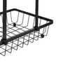 Fruteira dupla de metal aramado com cabo de madeira 30x18x32,5