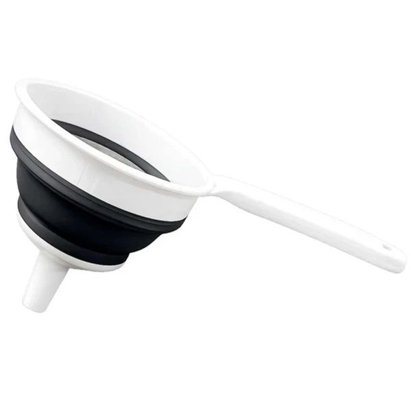 Funil retrátil de silicone com cabo plástico
