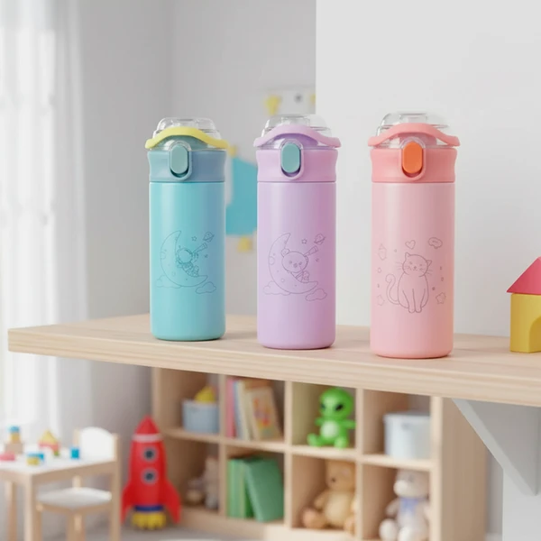 GARRAFA TÉRMICA INFANTIL COM CANUDO 500ML