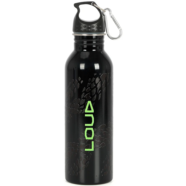 Garrafa squeeze de aço inoxidável com mosquetão Loud Luxcel 750 ml - preta