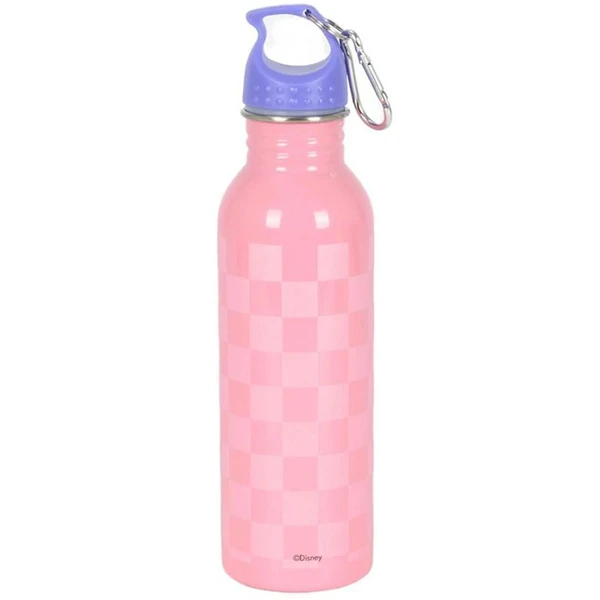 Garrafa squeeze de aço inoxidável com mosquetão Stitch Disney Luxcel 750 ml - rosa