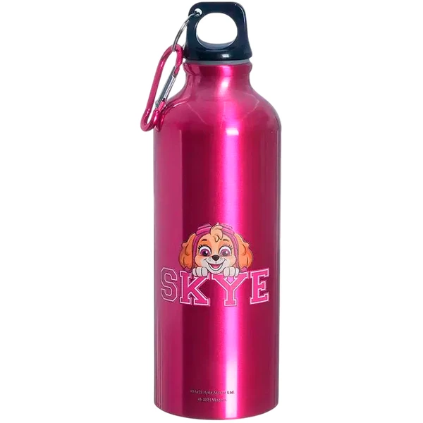 Garrafa squeeze de alumínio com mosquetão Patrulha Canina Nickelodeon Zona Criativa - Skye 500 ml