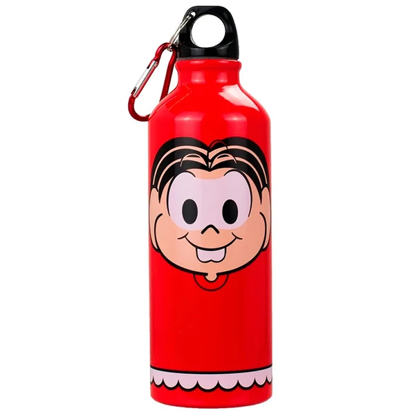 Garrafa squeeze de alumínio com mosquetão Turma da Mônica Taimes - Mônica 500 ml