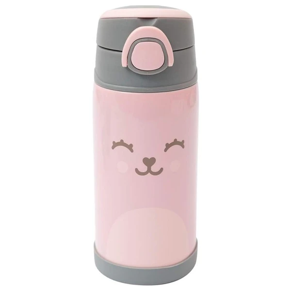 Garrafa squeeze térmica infantil Gumy rosa Buba 400 ml