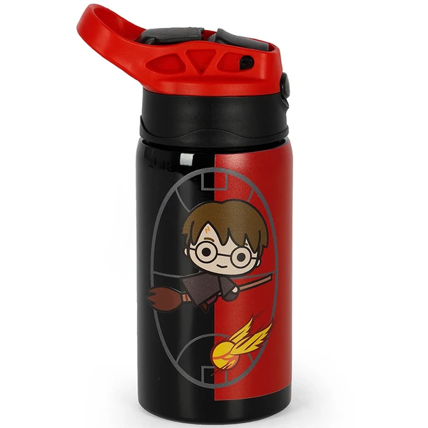 Garrafa squeeze térmica infantil Harry Potter Luxcel 500 ml - preta