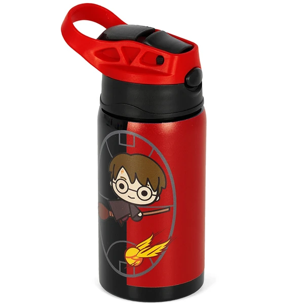 Garrafa squeeze térmica infantil Harry Potter Luxcel 500 ml - preta