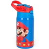 Garrafa squeeze térmica infantil Super Mario Nintendo Luxcel 500 ml - azul