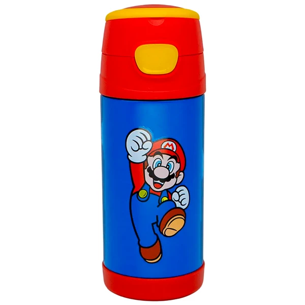 Garrafa squeeze térmica infantil Super Mario Nintendo Zona Criativa 350 ml