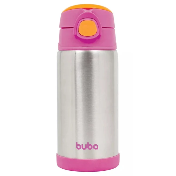 Garrafa squeeze térmica infantil rosa Buba 400 ml
