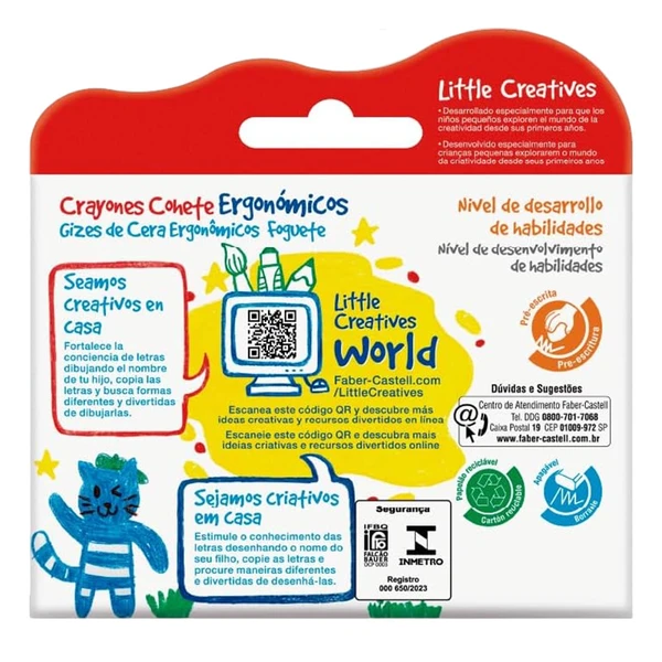 Giz de cera Foguete 6 cores Faber-Castell