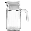 Jarra de vidro texturizado canelado com tampa branca Lyor 550 ml