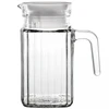 Jarra de vidro texturizado canelado com tampa branca Lyor 550 ml