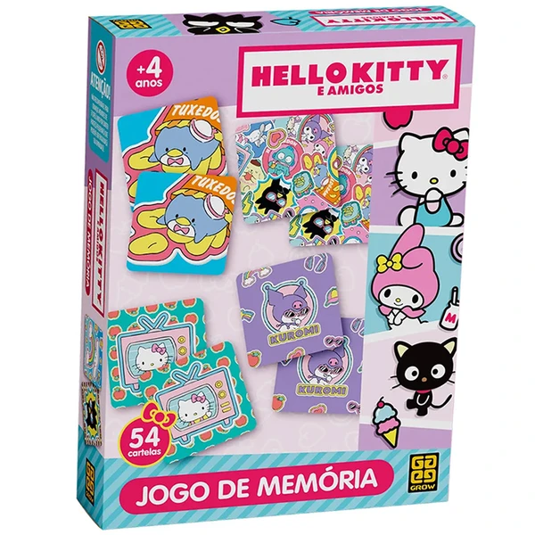 Jogo de memória Hello Kitty e Amigos Grow 54 cartas