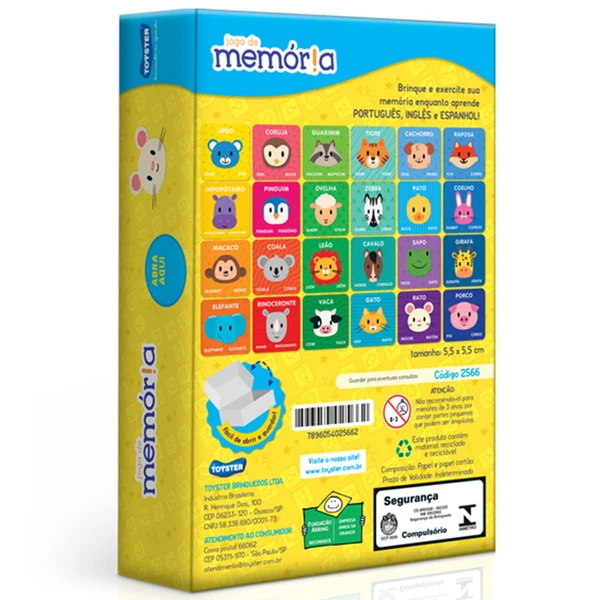 Jogo de memória Idiomas português, inglês, espanhol 24 pares