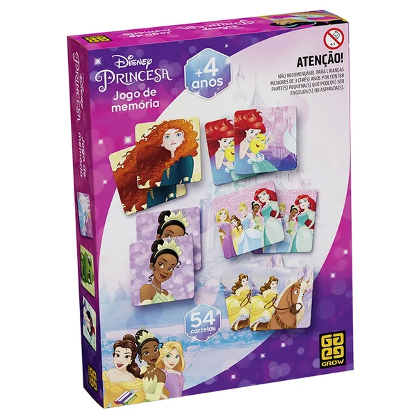 Jogo de memória Princesas Disney Grow 54 cartas