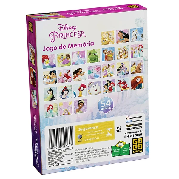 Jogo de memória Princesas Disney Grow 54 cartas