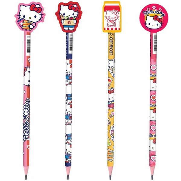 KIT LÁPIS GRAFITE HB COM BORRACHA HELLO KITTY C/ 2