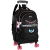 KIT MOCHILA CARRINHO 360° E LANCHEIRA TÉRMICA STITCH LUXCEL - PRETO