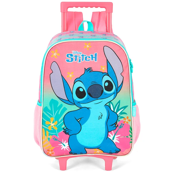 KIT MOCHILA CARRINHO E LANCHEIRA TÉRMICA ANGEL STITCH LUXCEL SALMÃO
