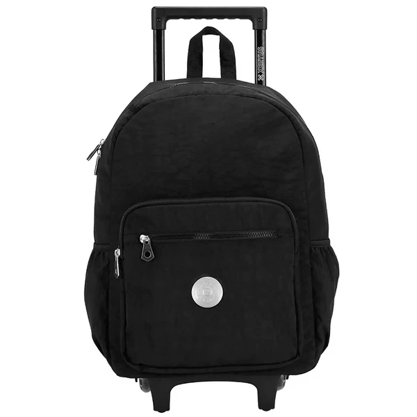 KIT MOCHILA DE RODINHA 17", LANCHEIRA E ESTOJO BOX TRENDY PRETO