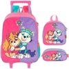 KIT MOCHILA carrinho, lancheira e estojo Patrulha Canina