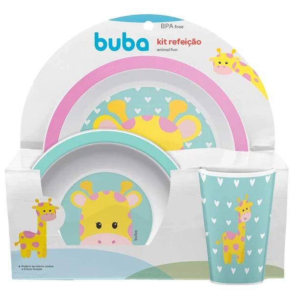 KIT refeição infantil Girafa