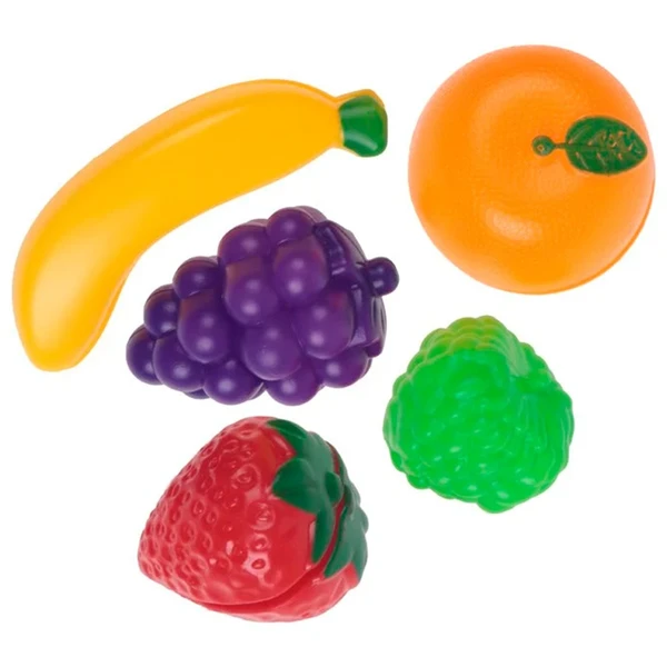 Kit com frutas de encaixe Crec Crec 5 unidades