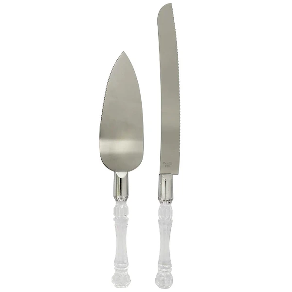 Kit de talheres para cortar bolo com faca e espátula