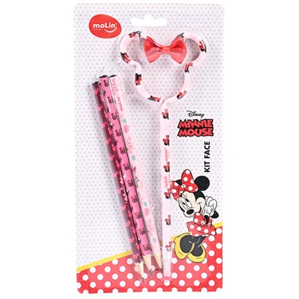 Kit escolar Face Minnie Molin 4 peças