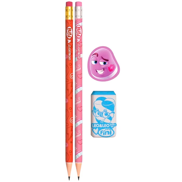 Kit escolar Fini Leo&Leo 4 peças