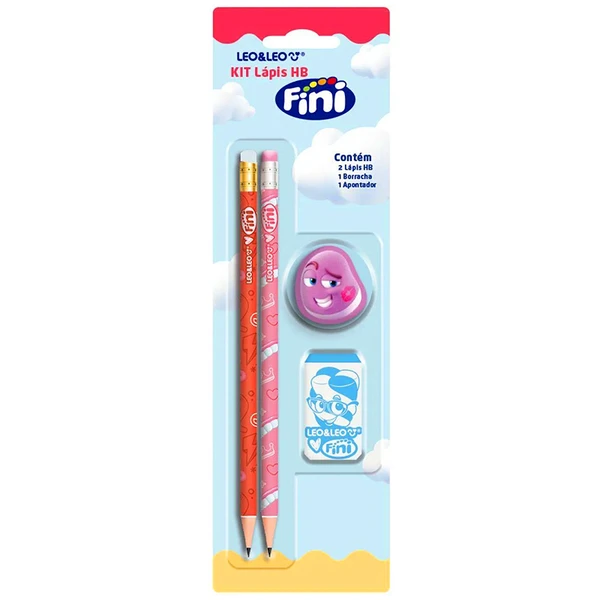 Kit escolar Fini Leo&Leo 4 peças