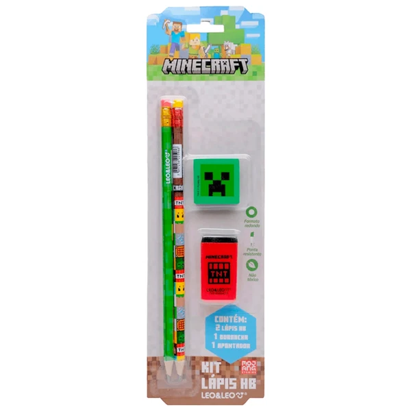 Kit escolar Minecraft Leo&amp;Leo 4 peças
