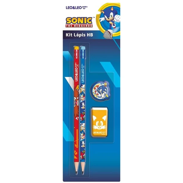 Kit escolar Sonic The Hedgehog SEGA Leo&Leo 4 peças