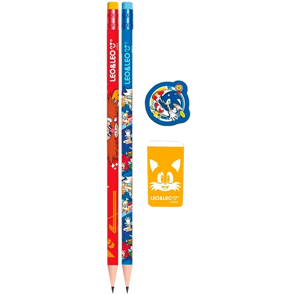 Kit escolar Sonic The Hedgehog SEGA Leo&Leo 4 peças