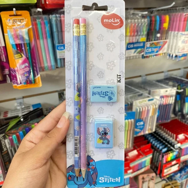 Kit escolar Stitch Disney Molin 4 peças