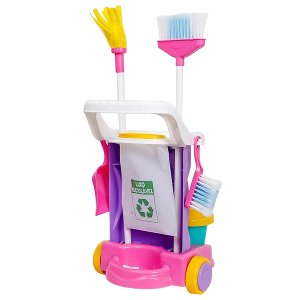 Kit limpeza Carrinho Cleaning Trolley 8 peças