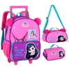 Kit mochila carrinho 16" com orelhinhas de pompom, lancheira térmica 9" e estojo escolar Follow Your Dreams Luluca