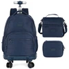 Kit mochila carrinho 2 em 1 360°, lancheira térmica e estojo escolar box azul Up4You