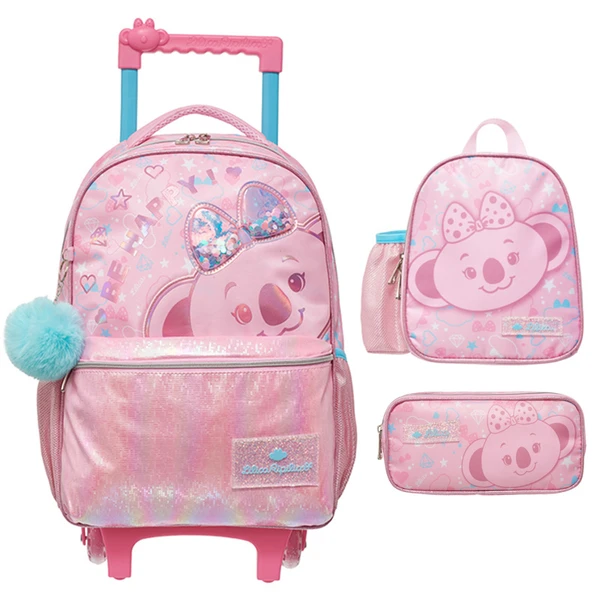 Kit mochila carrinho 2 em 1, lancheira térmica e estojo escolar Lilica Ripilica Charming